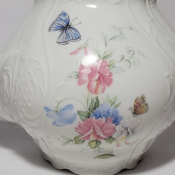 Bernadotte Teapot Czechoslovakia Butterfly Floral Vintage - Picture 2 of 11